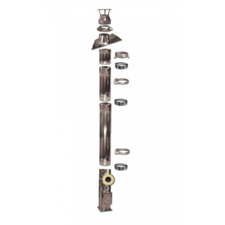 SADA pre trojvrstvový nerezový komín Ø 130mm (1,0mm) izolácia 50mm