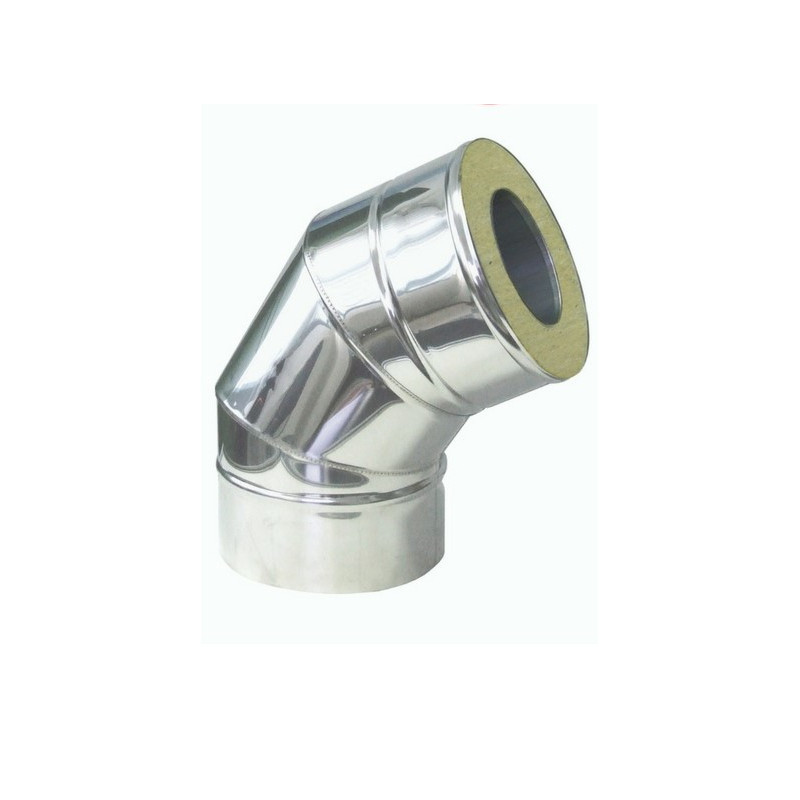 Trojvrstvové nerezové koleno 45° izolácia 50mm