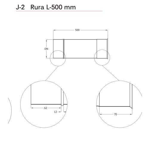 Nerezová rúra  0,5m