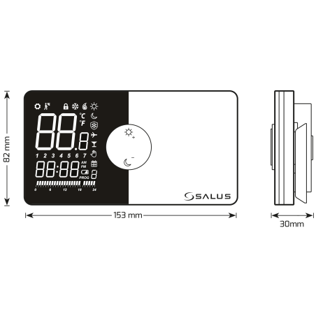 Drôtový termostat SALUS 091PRO